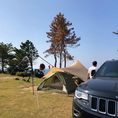 波戸岬キャンプ場とテント