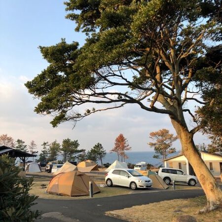 波戸岬キャンプ場の夜明け