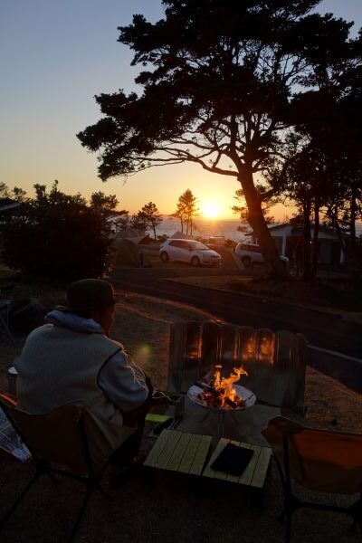 波戸岬キャンプ場の夕陽