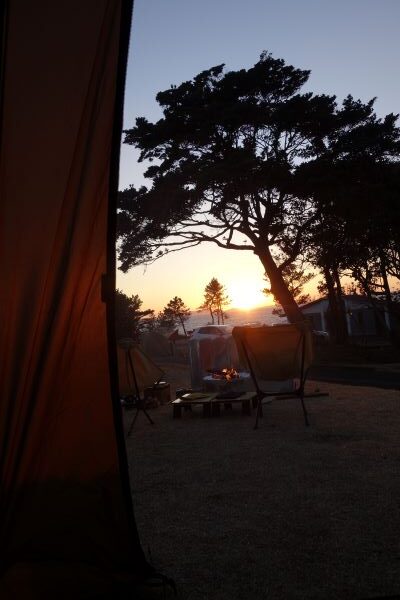 波戸岬キャンプ場の夕陽
