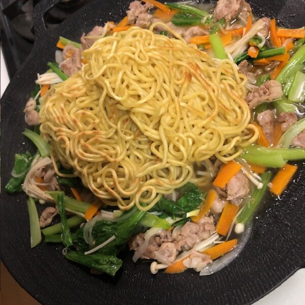 JHQマルチグリドルで作る簡単キャンプ飯レシピ博多皿うどん